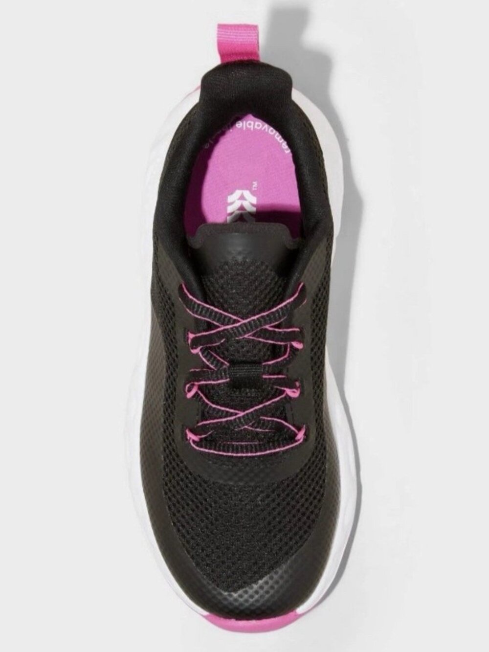 All In Motion Camren Performance Sneakers Girls Size 6 Black Pink Athletic Shoes - Picture 3 of 5